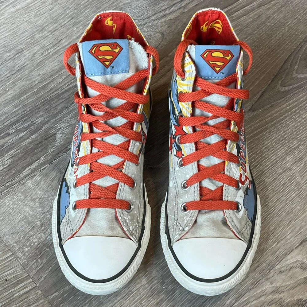 Converse x DC Comics Superman Chuck Taylor All Star Hi Tops Youth 3 UK 2.5 EU 35